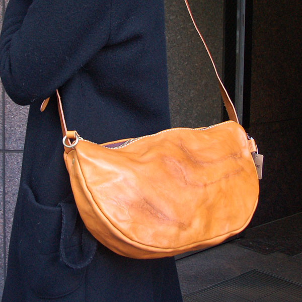 一点モノ・焼印鞄】ビーンズショルダーバッグ(BR-E-17-M)の手作り革鞄