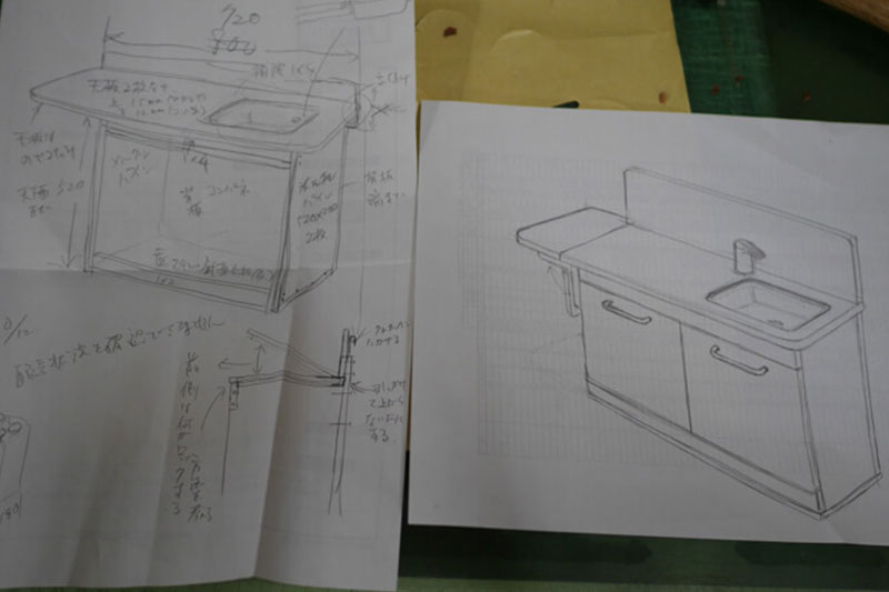 試作中のスケッチ